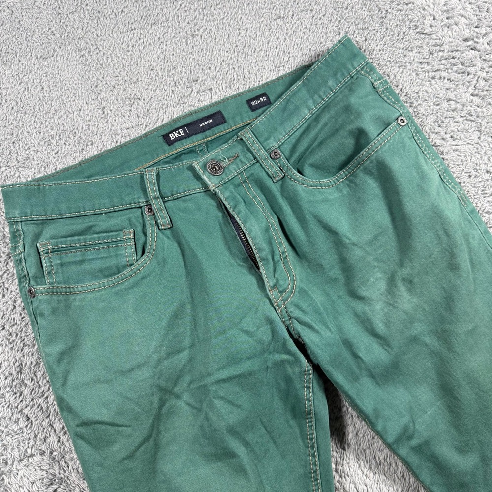 BKE Mason Jeans Mens 32x32 (32x30) Green Straight Leg Five Pocket Stretch